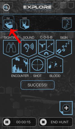Tap either the elk or deer to enter species specific notes and information in the field.